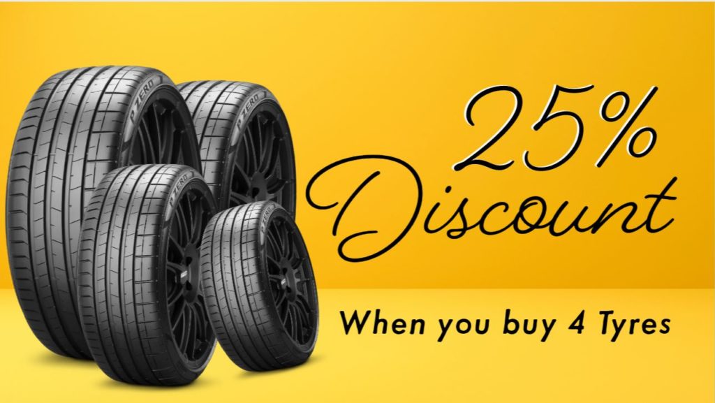 Buy 4 Tyres and get 25% discount